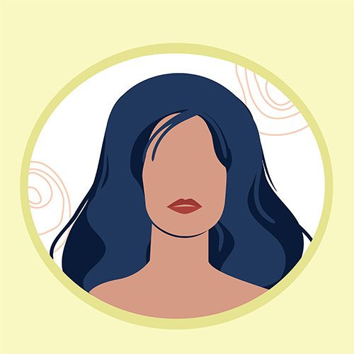 Instagram profile image on yellow background