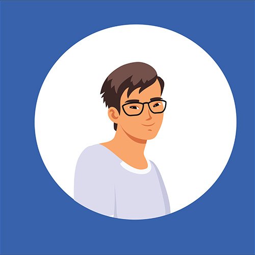 Instagram profile image on blue background