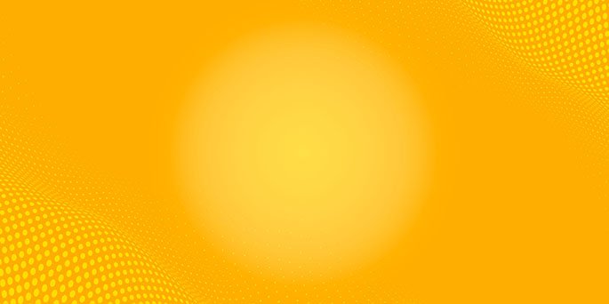 Yellow background with a sun and dots