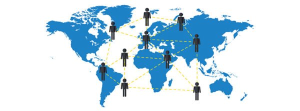 People connected in the world