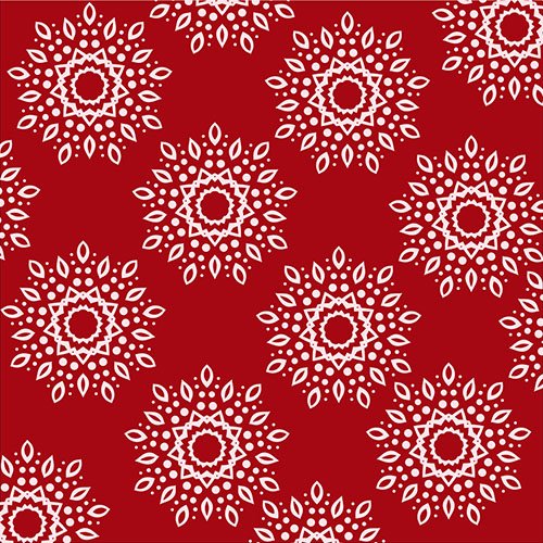 White star like pattern on a red background