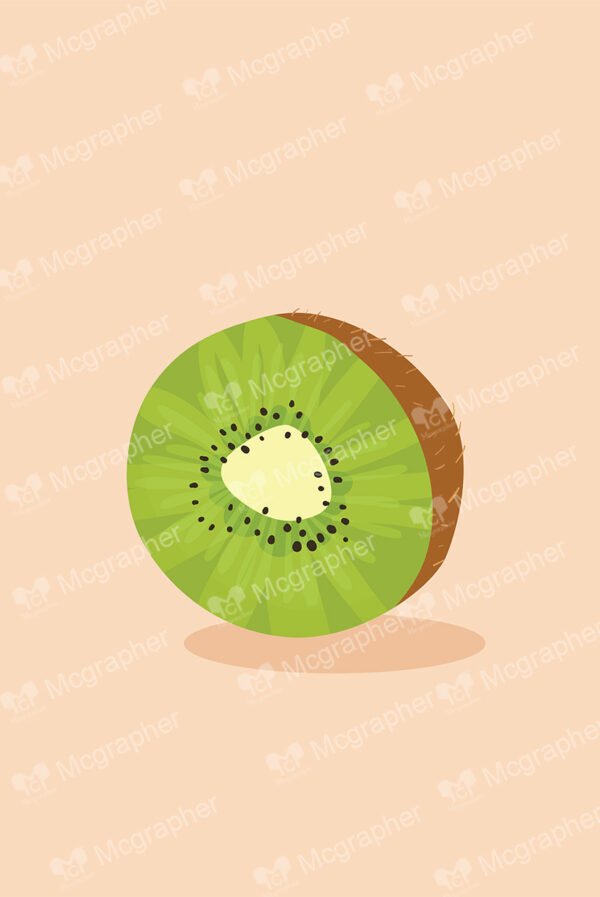 Kiwi slice on a light background