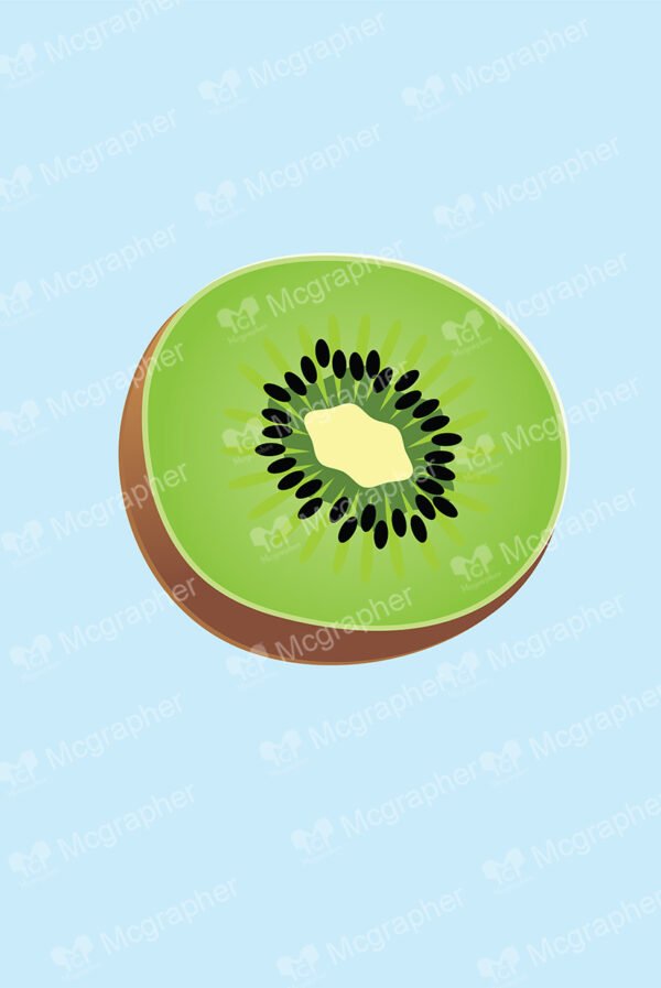 Kiwi slice on a blue background