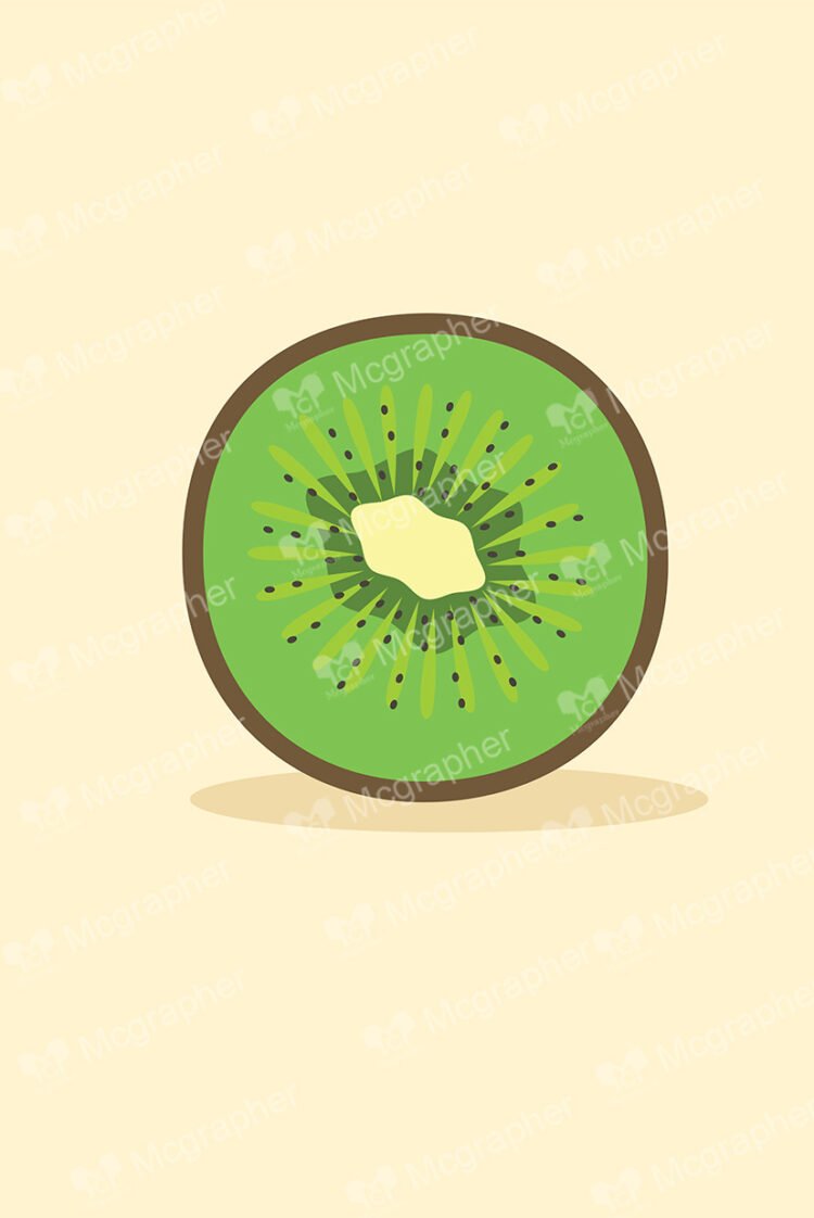 Kiwi slice on a creamy background