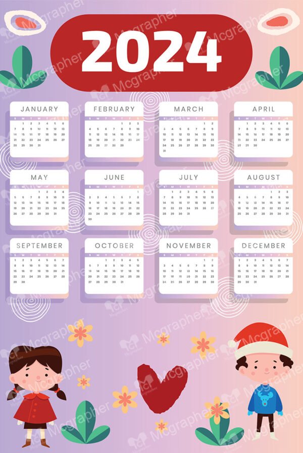 2024 Calendar Christmas theme