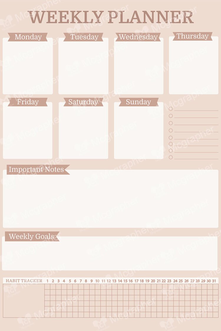 Weekly Planner with Goals