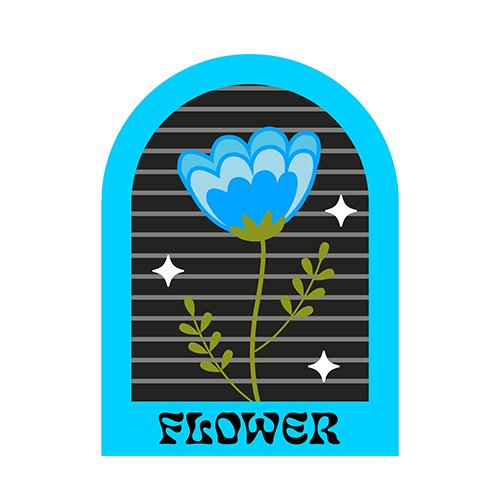 Blue flower clip art on a black background