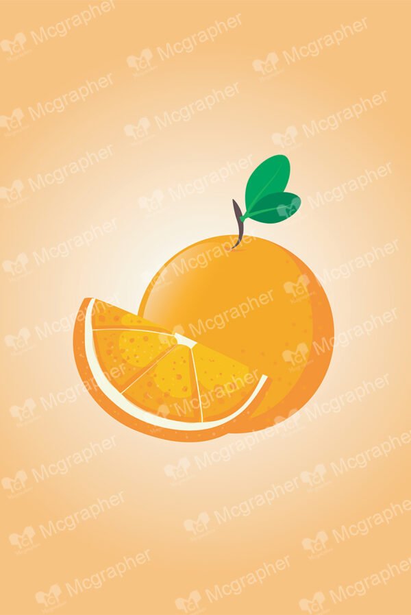 Orange slice on a orange background