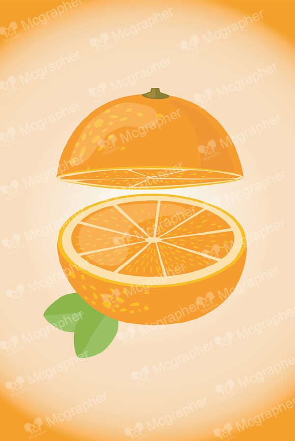 Orange cut in half