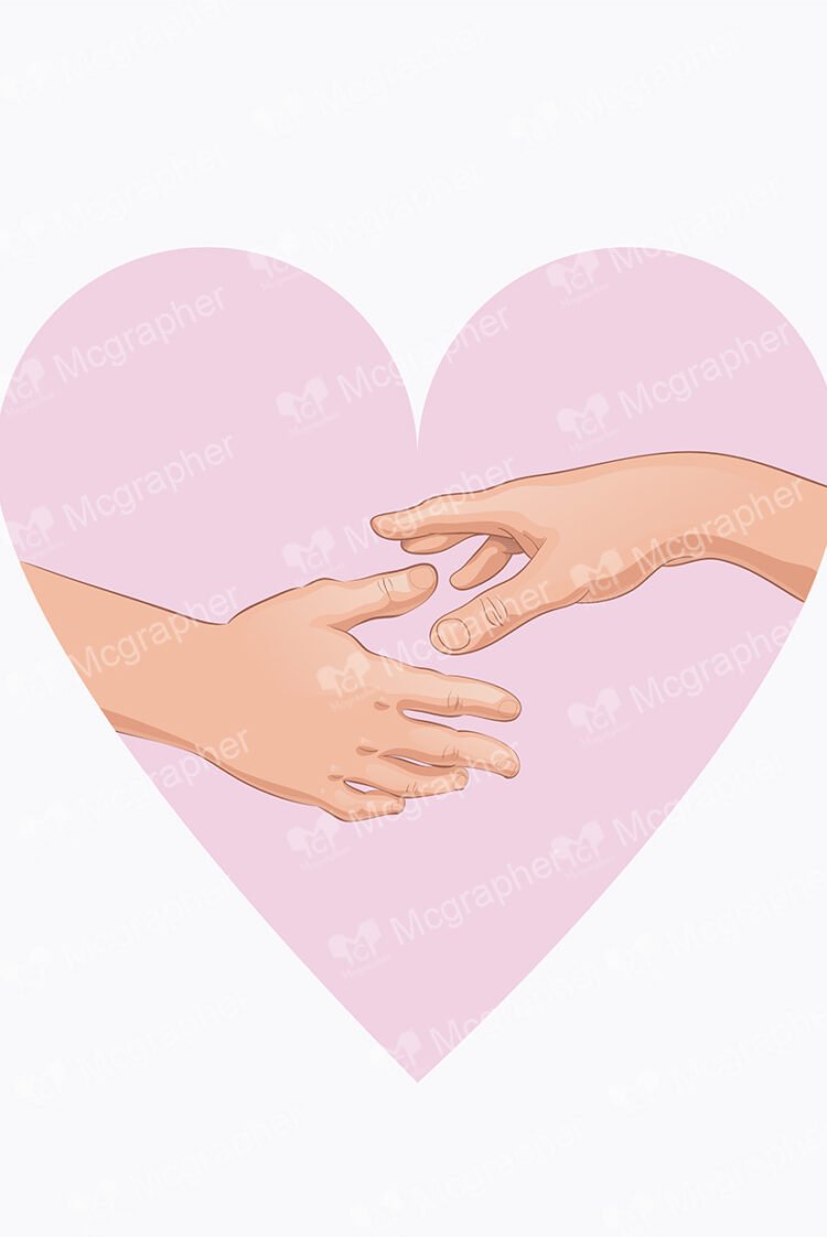 Hands shaking with a heart