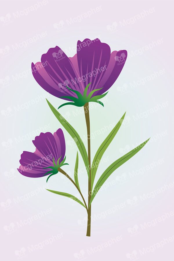 Dark Purple Flower with leafs