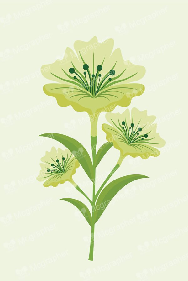 Light green flower with leafs