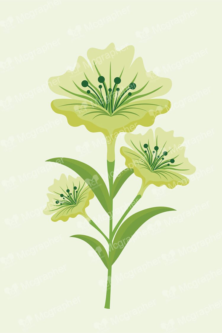 Light green flower with leafs