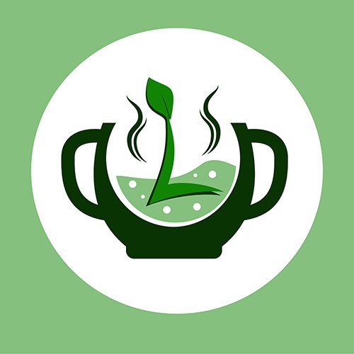 Green colour letter L logo in a kettle