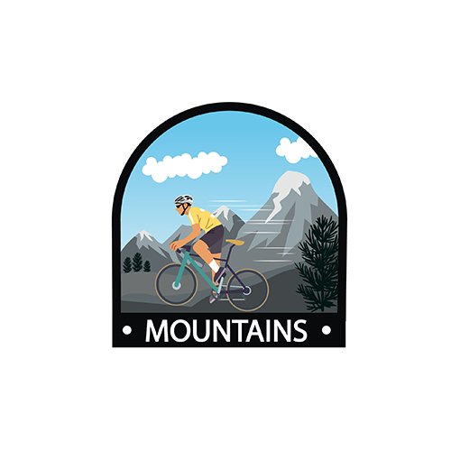 Biker near the mountains clipart