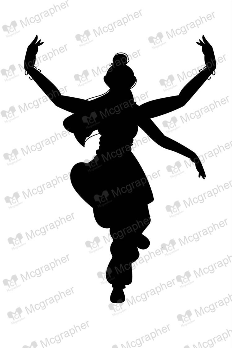 Lady dancing silhouette