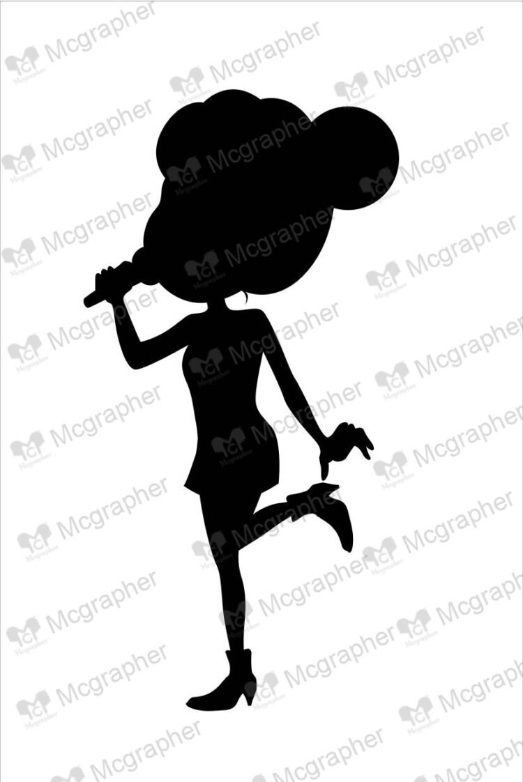 Girl singing silhouette