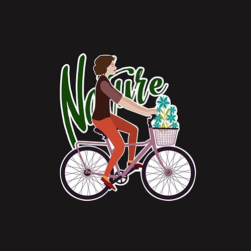 Girl riding a bicycle clipart