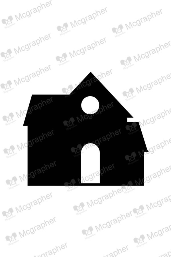 Silhouette of a single story house