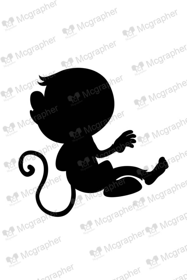 Silhouette of a baby monkey