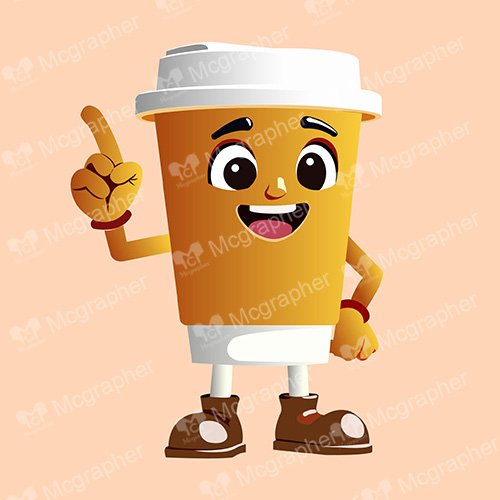 Happy coffee cup cartoon