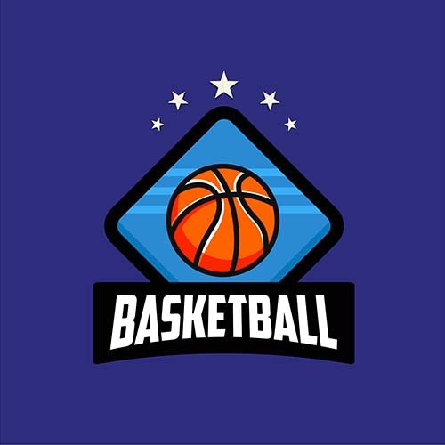 Basket ball on a purple background logo