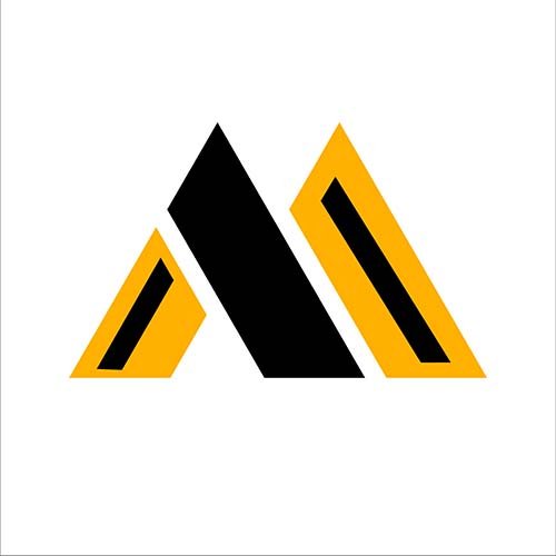 Yellow and black Letter M logo