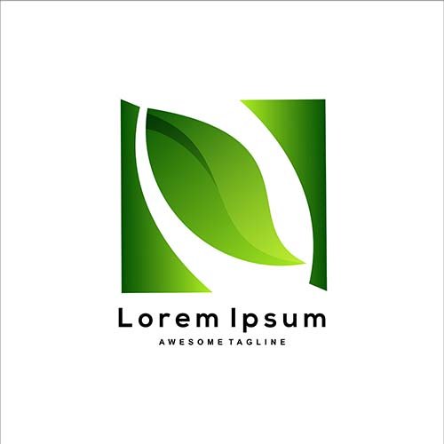 Leaf like Letter N logo