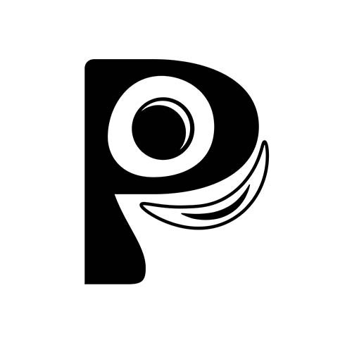 Black colour Letter P logo