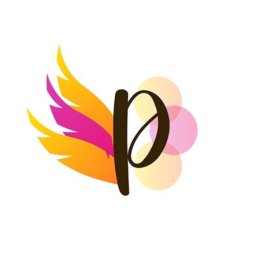 Letter P logo with wings