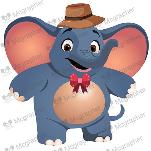 Elephant with a hat cartoon