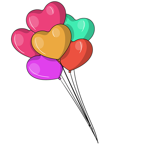 Heart shaped balloons png