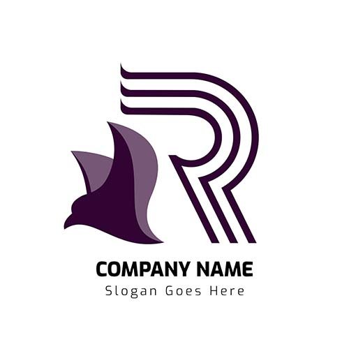 Letter R bird logo