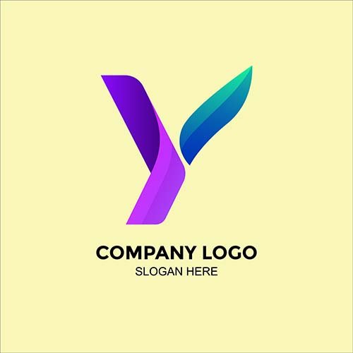 Dual colour letter Y logo on a yellow background