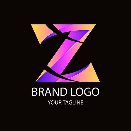 Dual colour Letter Z solid logo