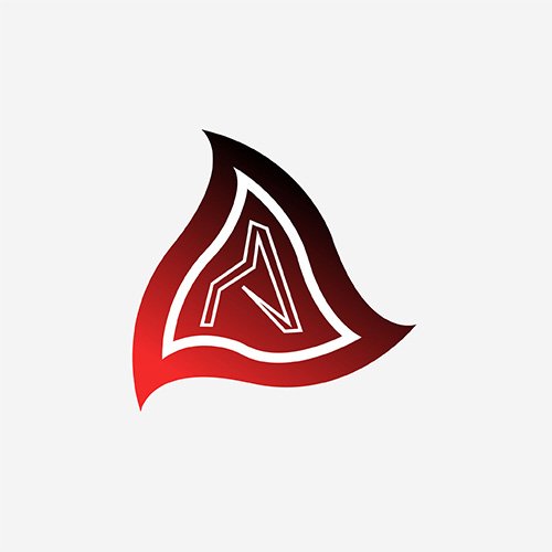 Letter A logo in red and black colour