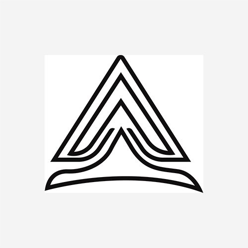 Letter A logo in black lines