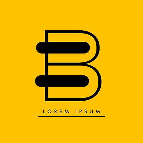 Letter B logo on a yellow background