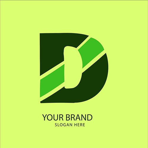 Letter D logo on a green background