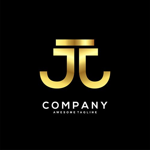 Dual Letter J golden logo