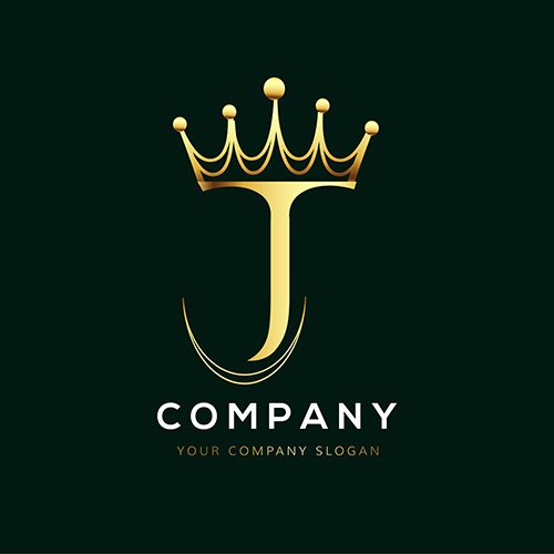 Letter J logo with a crown