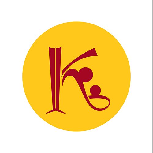 Letter K logo on a yellow background