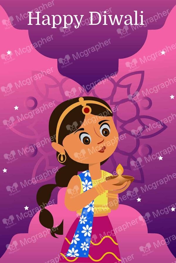 A girl holding a diya in her hands