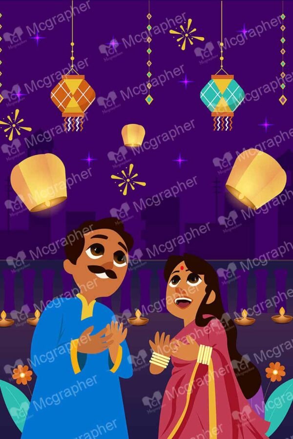 A couple celebrating Diwali