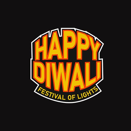 Happy Diwali festival of lights text clipart