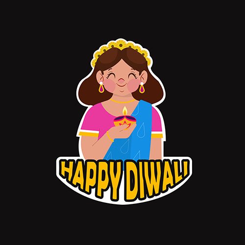 Girl wishing you a happy Diwali