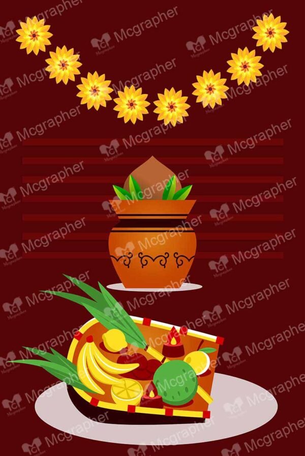 Chathh Puja Kalash with fruit Thali