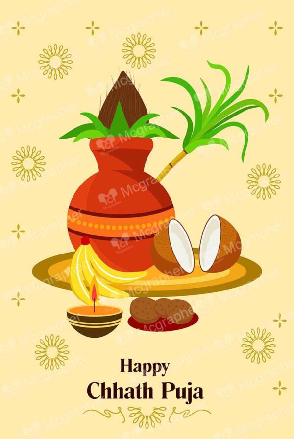 Chathh Puja Kalash with coconut