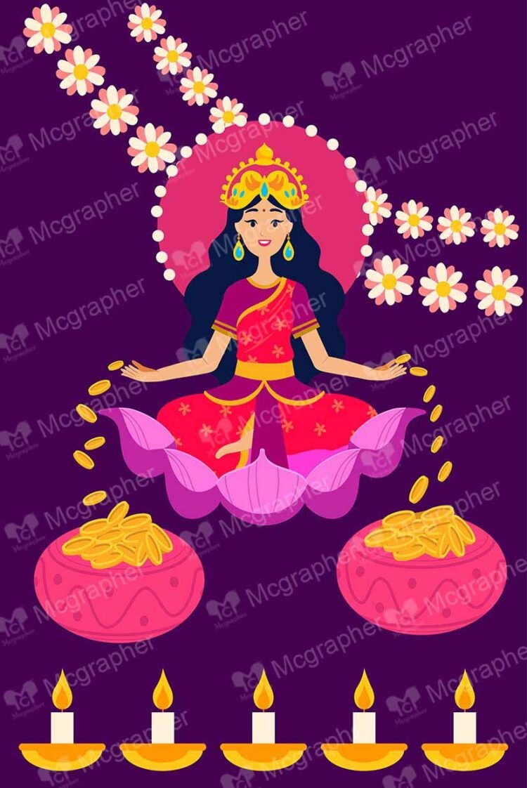 Lakshmi Puja Lotus and money