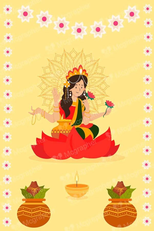 Lakshmi Puja Kalash and Diya